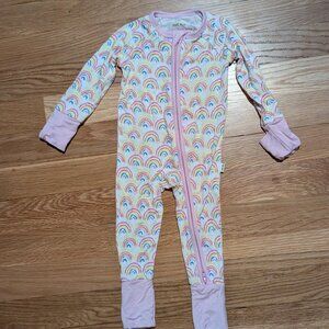 Little Sleepies Pastel Rainbow Zippy Sleeper 0-3 NWOT